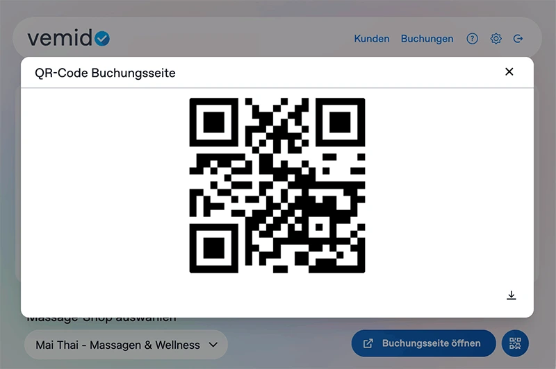 QR-Code-Generierung für die öffentliche Buchungsseite